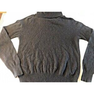 Macy's Clubhouse Cashmere Blend Sweater Women's Black Turtleneck L Pullover